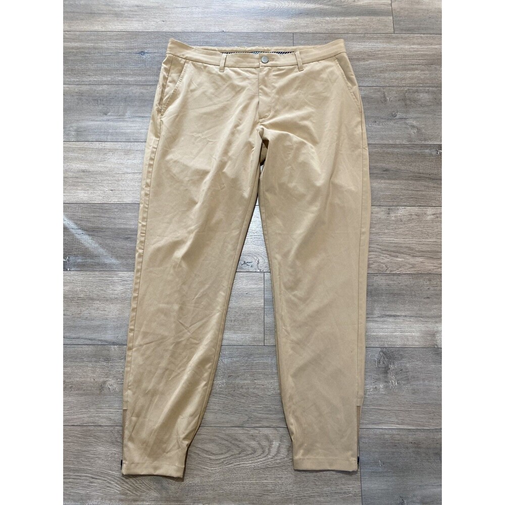 PRIMO Zip Ankle Jogger Chino Mens 36X30 Desert Sand Stretch Casual Golf Pants